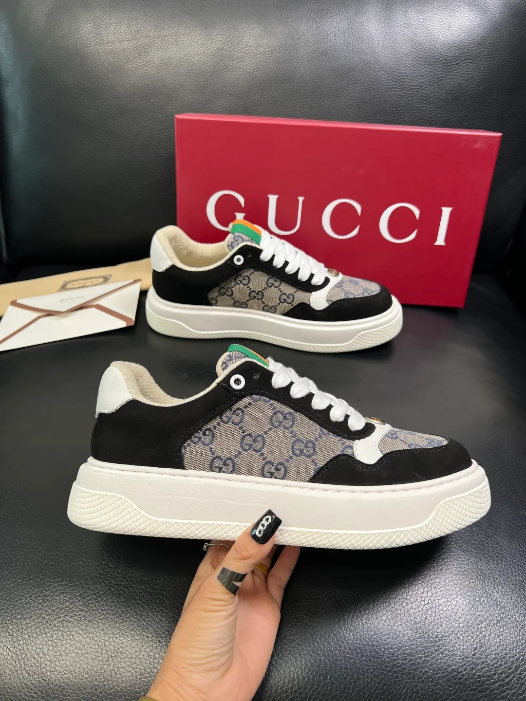 Men's shoes 💰780 Gucci high quality top crafts Gucci counter new original factory configuration, imported cowhide fabric from Italy, imported cowhide lining, breathable and comfortable, sole: original factory special supply original sole super comfortable, original factory and single goods, welcome to compare, code number 38-44 (customized 45)